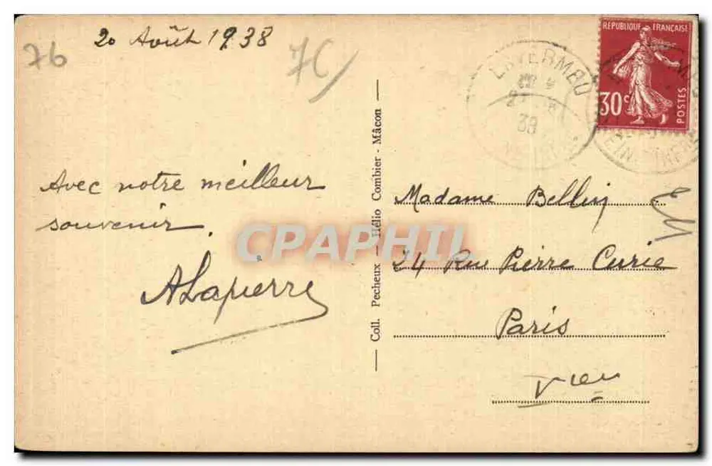 BERNEVAL-sur-MER (Seine-Inf.) — Ville nella Verde — Fot. Combier Macoy - Verso