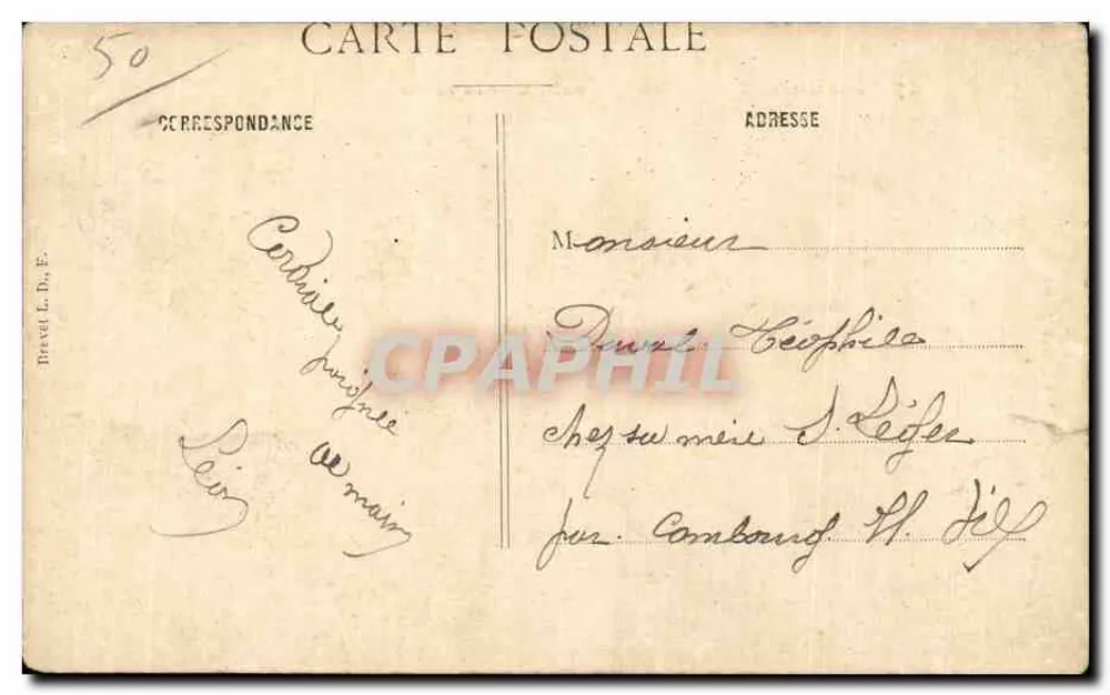 Avranches — Vue générale prise en ballon — Ed. Lechapelaïs n°17 - Verso