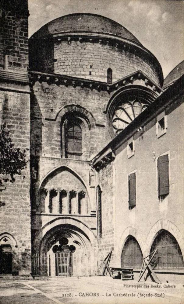 Cahors - A Catedral (fachada Sul) — Fototipia dos Decks, Cahors, n° 2118 - Frente