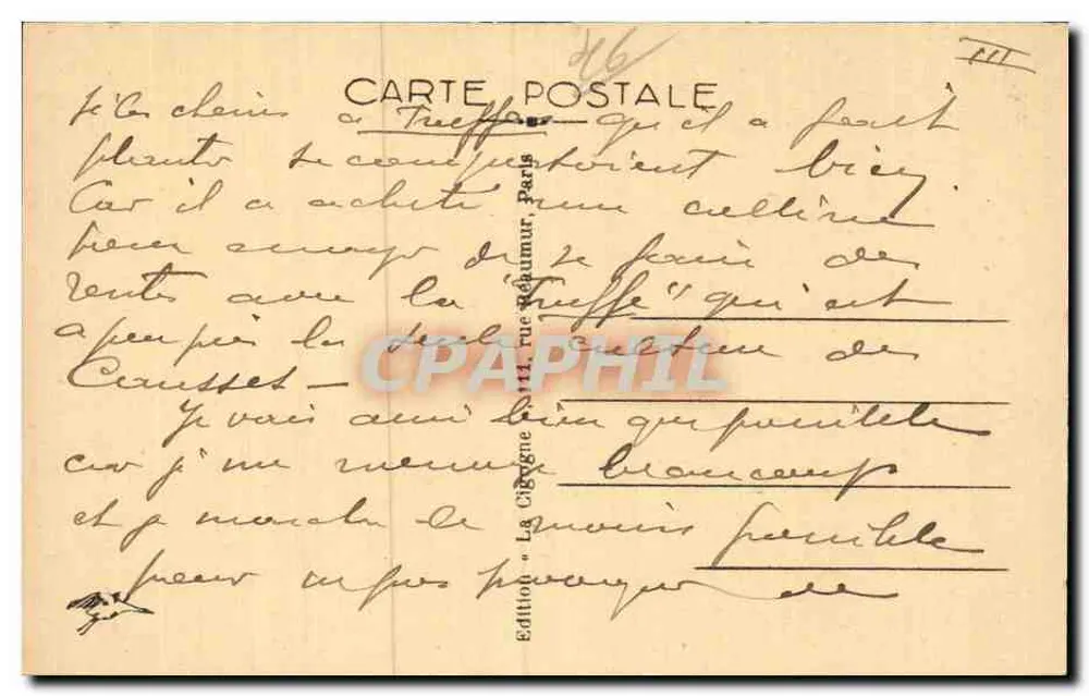 Cahors - Pont Valentré (século XIV) — Edição La Cigogne, Rue Réhémur, Paris - Verso