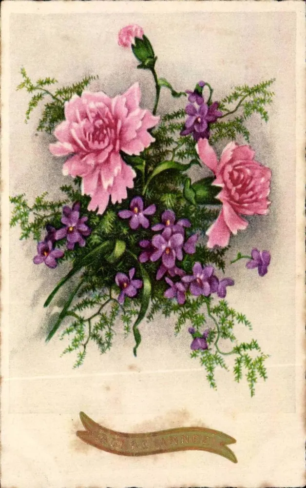Arranjo de flores — 'BONNE ANNÉE' — Import, n° 6924 - Frente