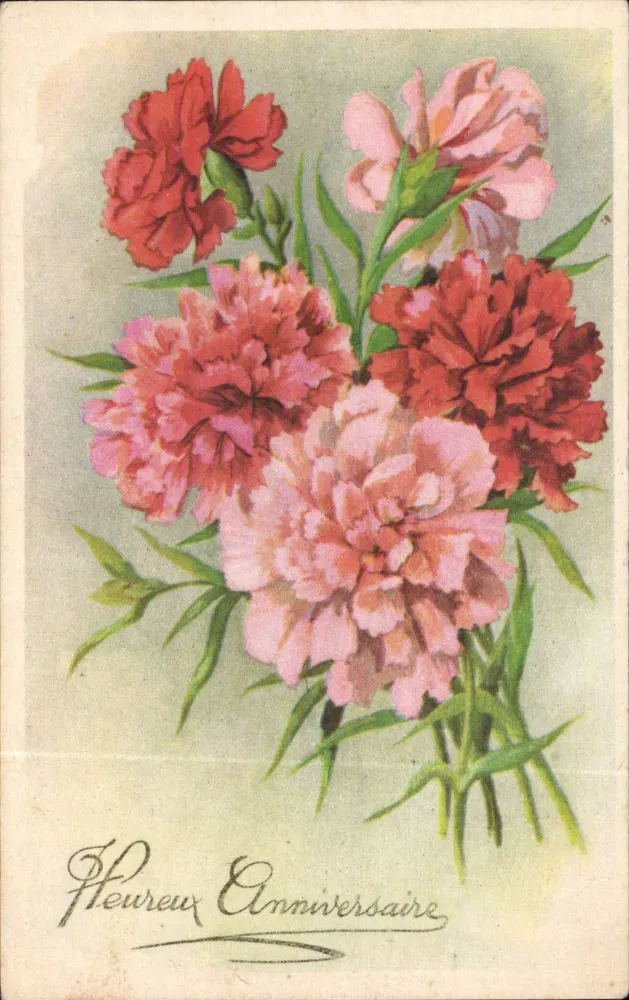 Arranjo de pivoines — Editor FORGET, n° 1000-7 - Frente