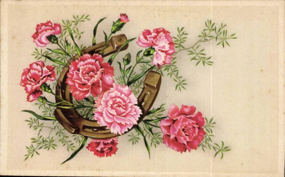 Fer de cavalheiro e flores de pâquerette — editor desconhecido, número de série não visível - Frente