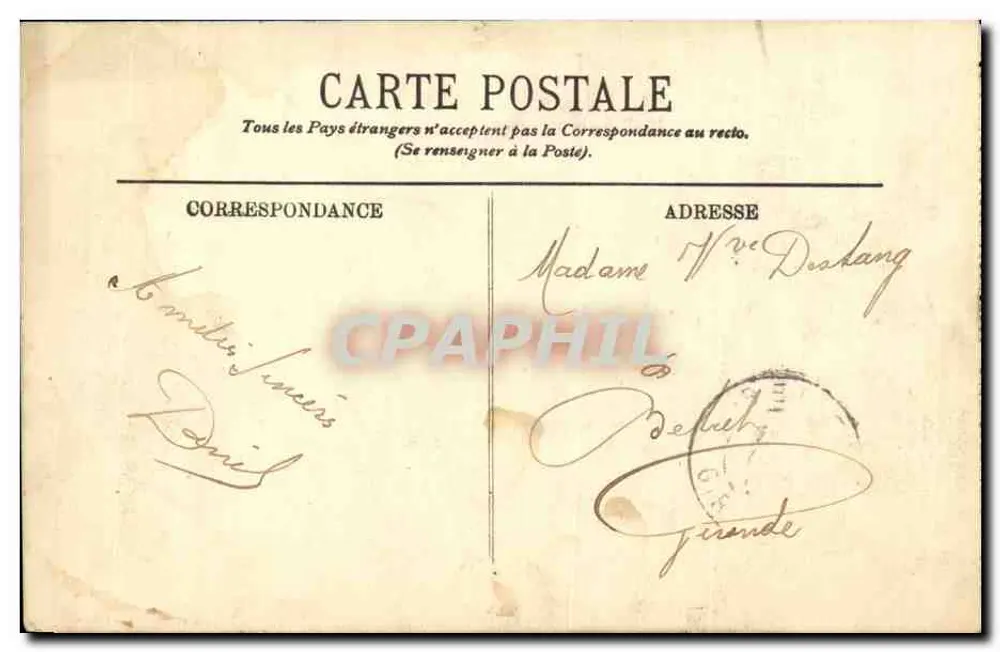 Bordeaux — O Cours de l'Intendance — LL. - Verso