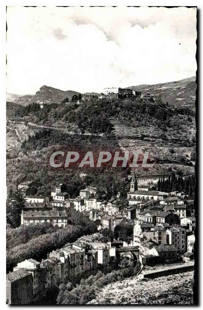 Amélie-les-Bains — Ansicht der Kirche, des Forts und des Canigou-Massivs — Amélie-les-Bains « Perle der Pyrénées » - Vorderseite