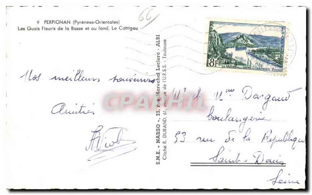Les Quais Fleuris de la Basse - Le Cantgou - S.N.E. NARBO - Verso