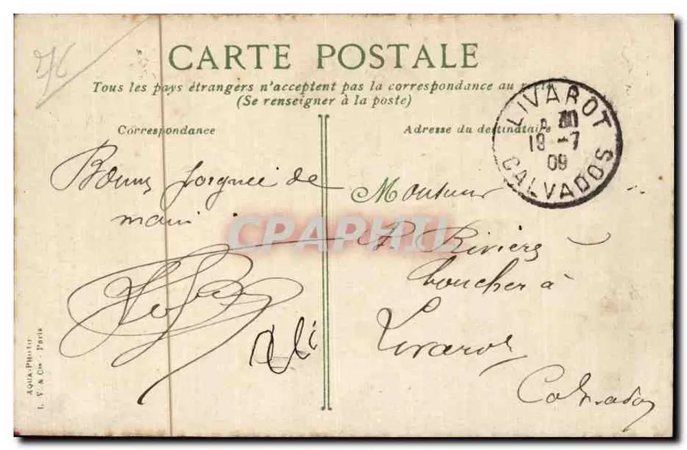 Le Havre — Na Ponte — A. V. & Cie - Verso