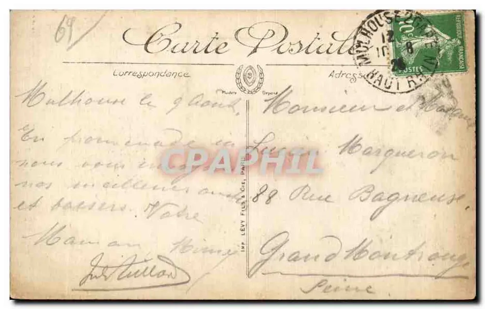 Mulhouse — Rue du Sauvage — LL. n°48 - Verso