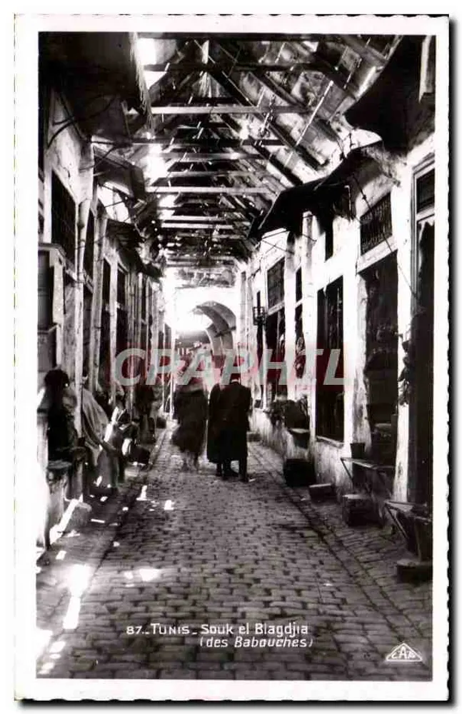 Tunis - Souk el Blagdjia (der Babouches) — Cie des Arts Photomécaniques, n°87 - Vorderseite