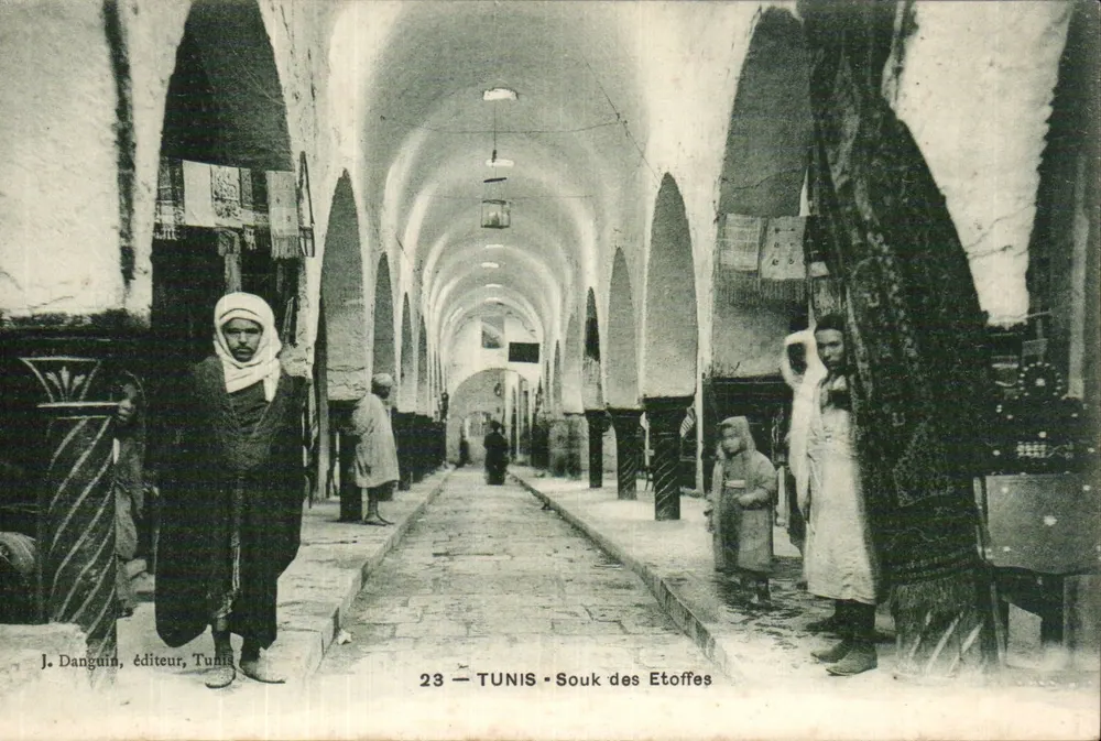 TUNIS - Souk das Etoffes — J. Danguin, editor, Tunis, n°23 - Frente