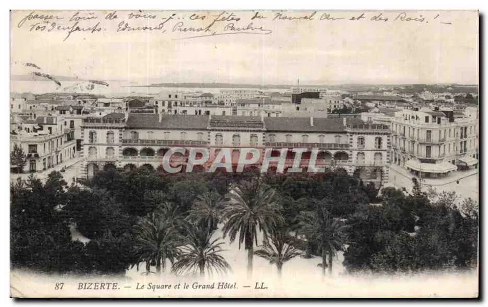 Bizerte — Der Square und das Grand Hotel — LL. n°87 - Vorderseite