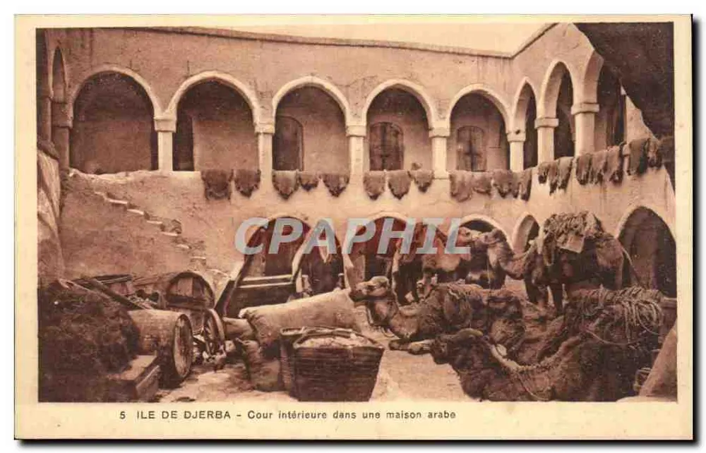 Insel Djerba — Innenhof eines arabischen Hauses — Voyages Higoumètes, Tunis - Vorderseite