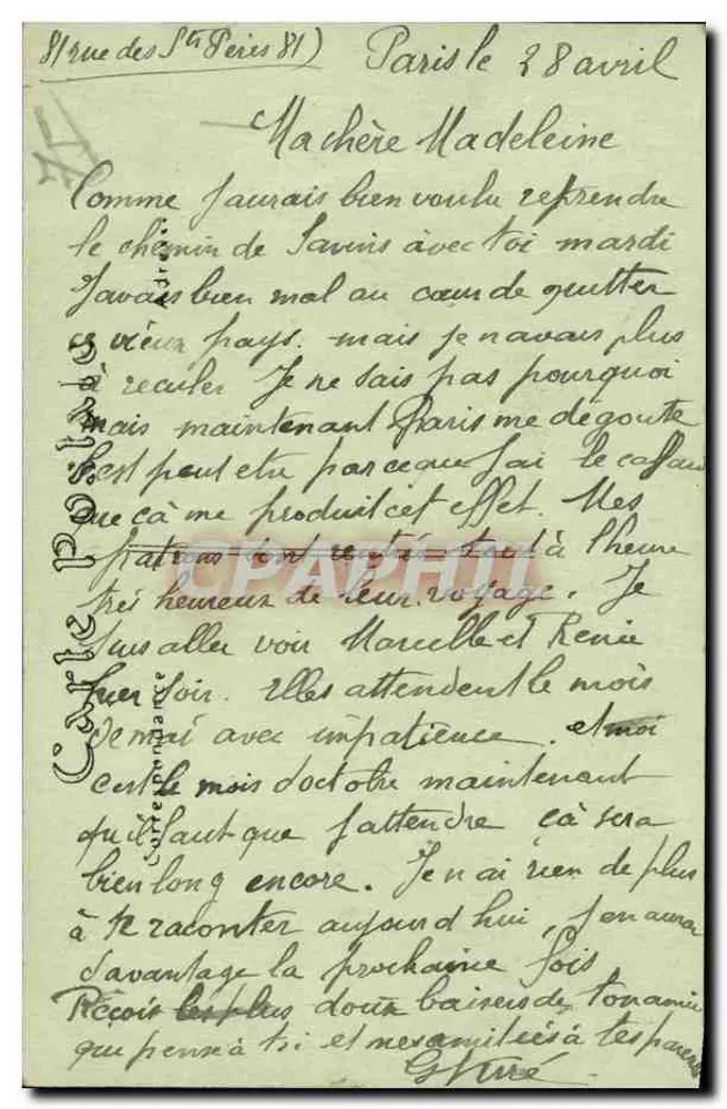 Paris — Der Boulevard Denain und die Gare du Nord — 3872 - Rückseite