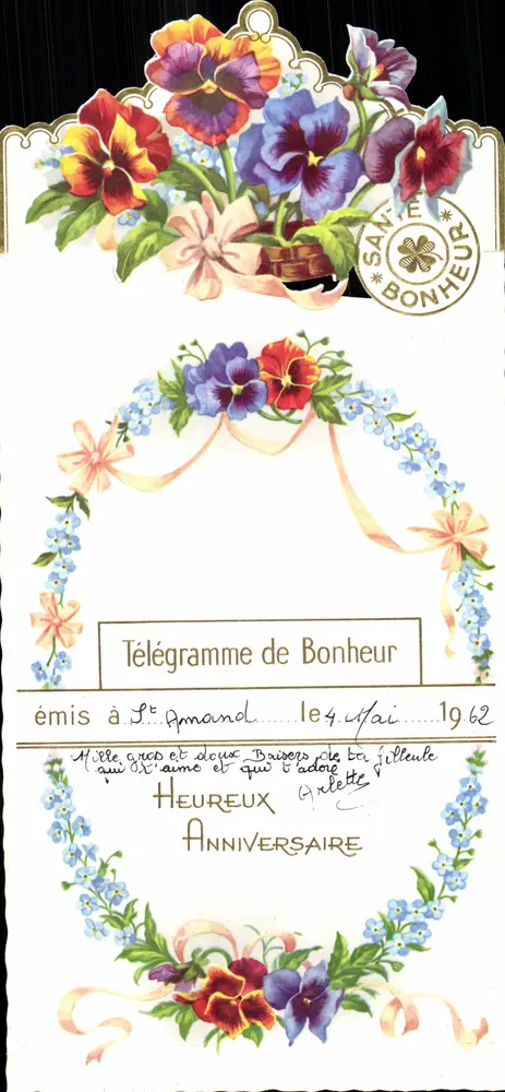 Blüten und Glück — Telegramm des Glücks — Verlag SANCHE BONHEUR - Vorderseite