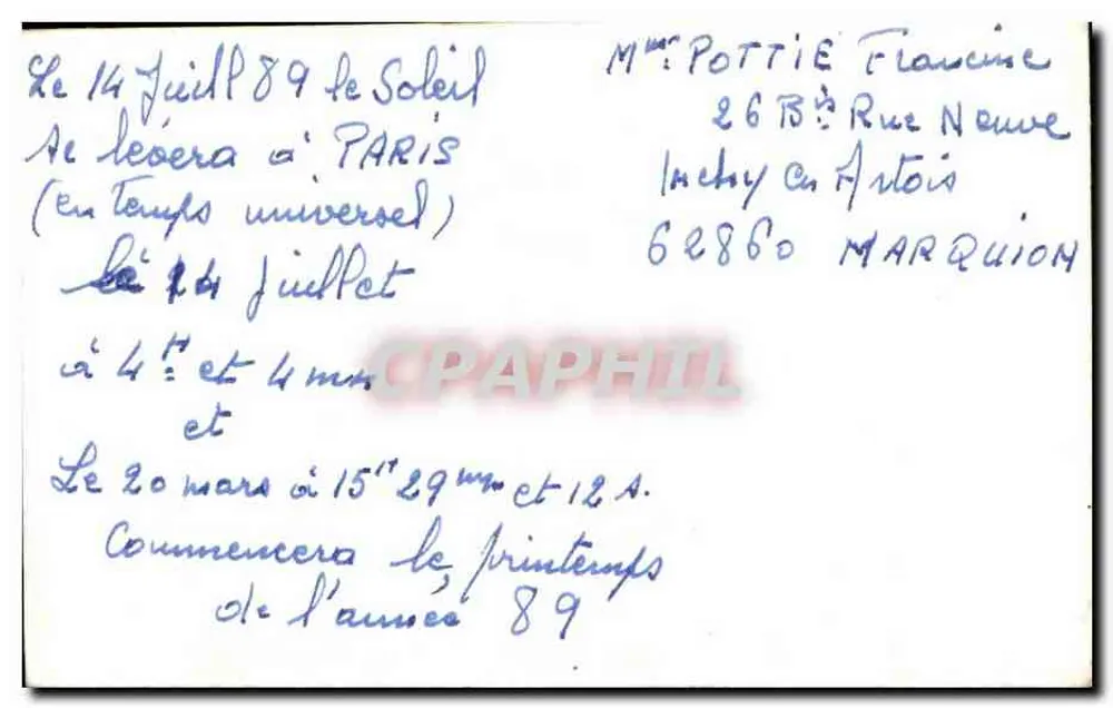 Pansies — Melhores Vœux — RC - Verso