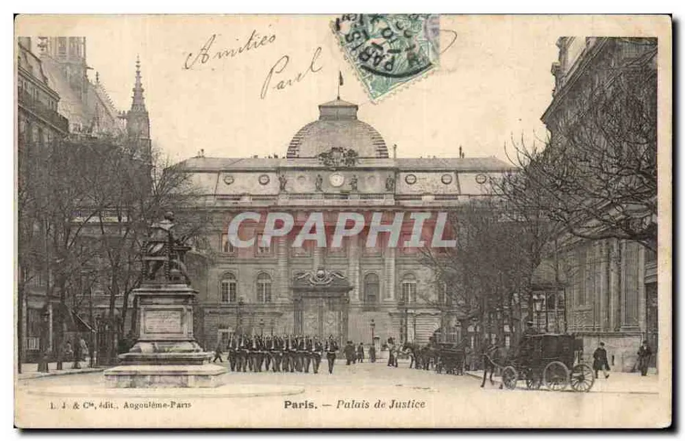 Paris — Palácio de Justiça — L. J. & Cie, editora, Angoulême-Paris - Frente