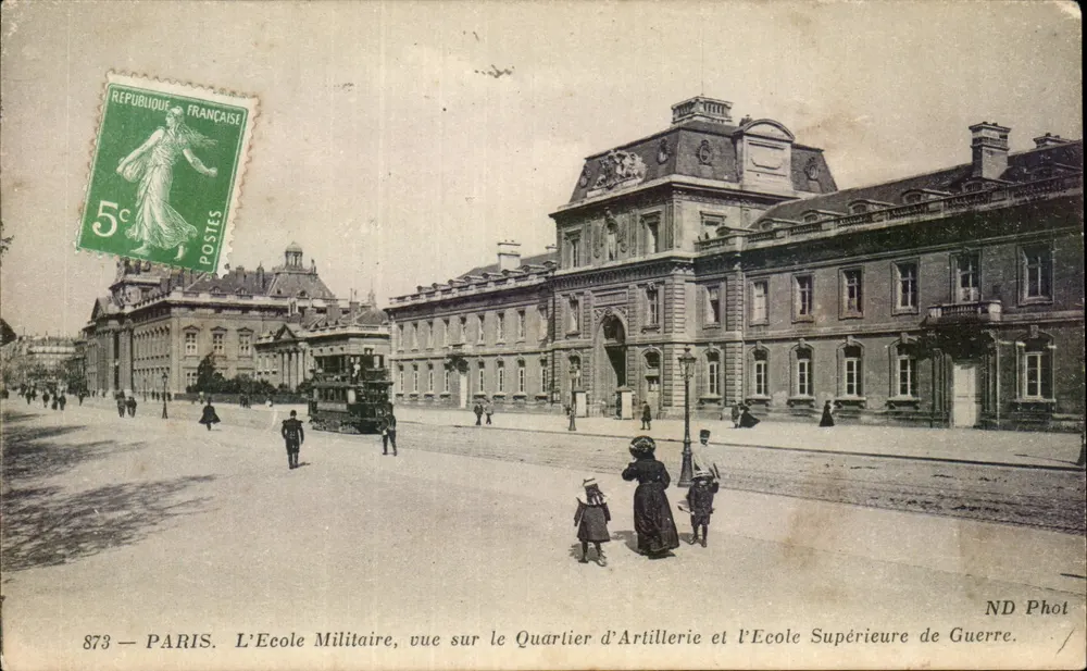 Paris — Die Militärschule, Ansicht des Artillerieviertels und der Hochschule für Kriegswissenschaften — ND Phot, n° 873 - Vorderseite