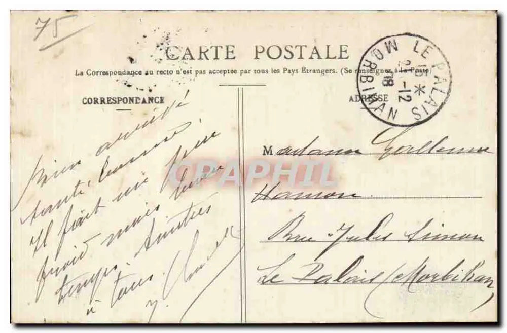 Paris - Estação de Orleães-Orsay — J.H. — n°113 - Verso