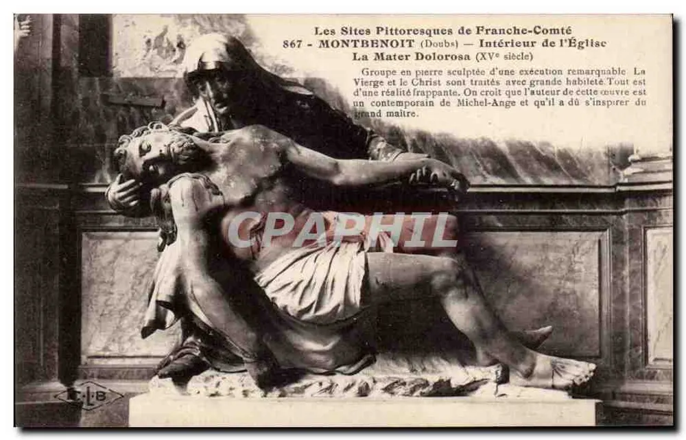Montbenoît (Doubs) — Innenansicht der Kirche — Die Jungfrau und Christus (Mater Dolorosa) — Serie 867 - Vorderseite