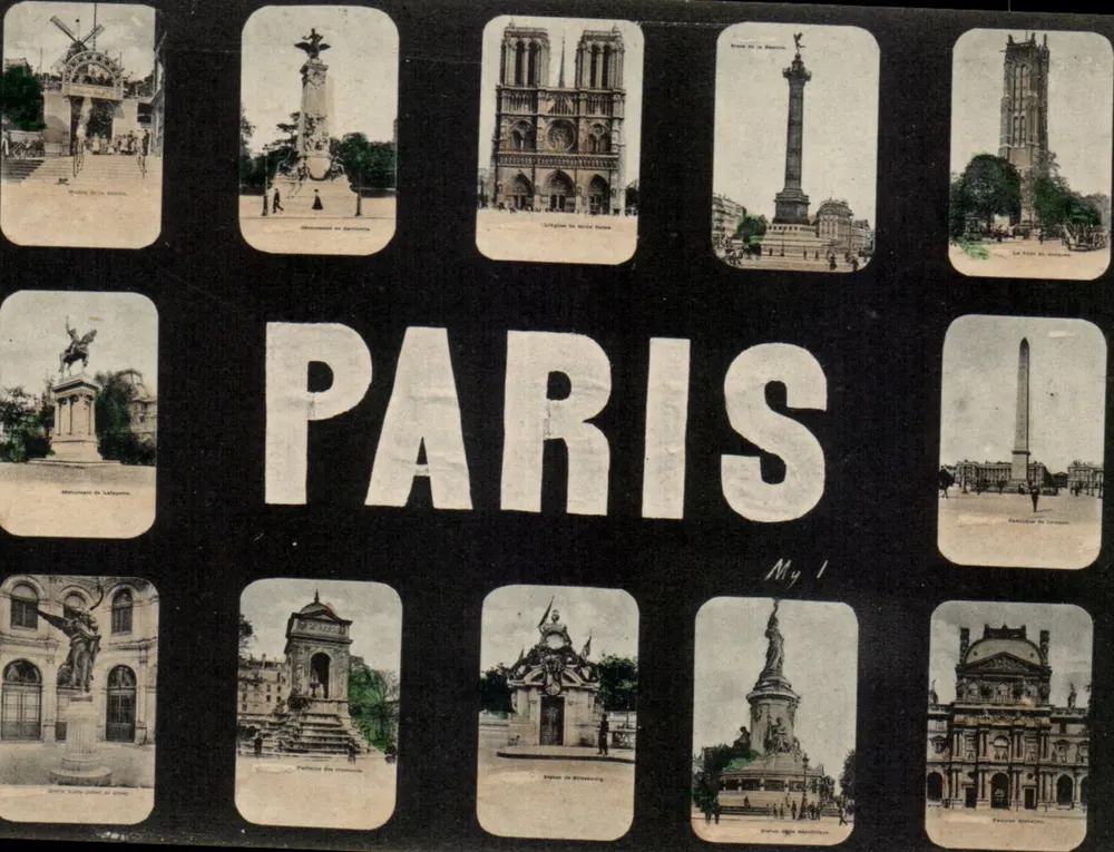Paris — vista panorâmica com dez vignettes — My 1 - Frente