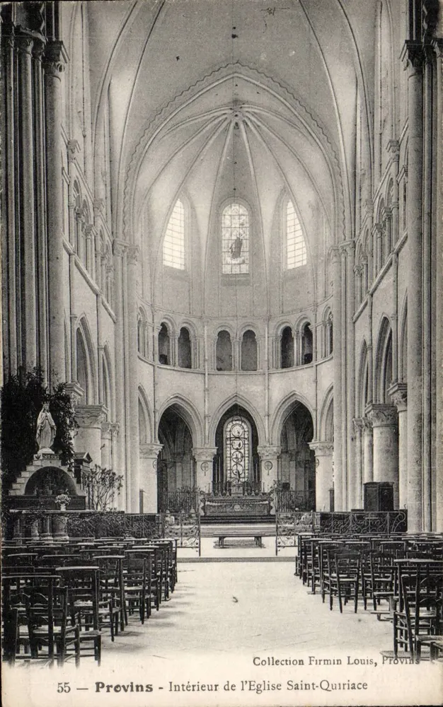 Provins - Innenansicht der Kirche Saint-Quiriace — Sammlung Firmin Louis, Provins - Vorderseite