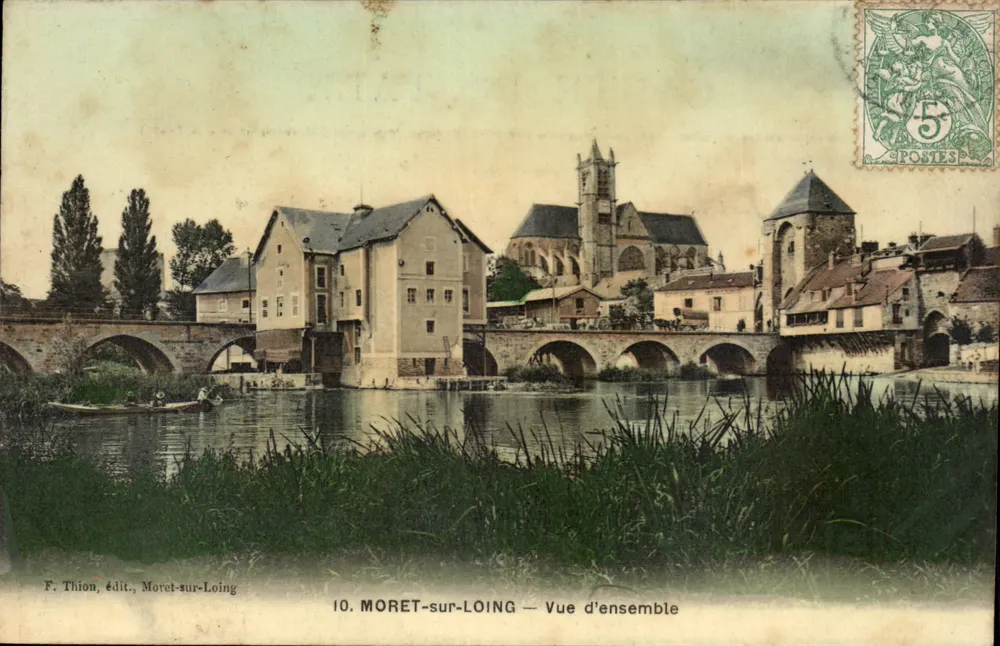 MORET-sur-LOING — Vista geral — F. Thion, editor, Moret-sur-Loing - Frente