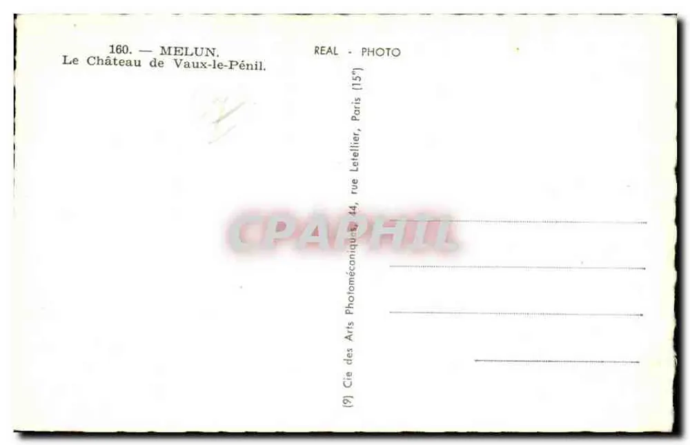 O Castelo de Vaux-le-Pénil — Melun — REAL - PHOTO - Verso