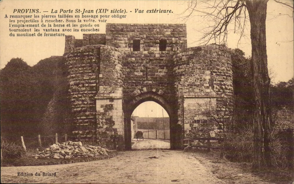 Provins — A Porta Saint-Jean (século XII) — Vista externa — Edição do Briard - Frente