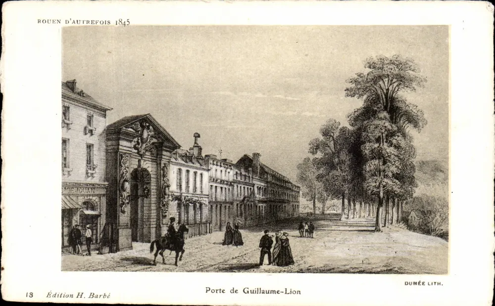 Rouen einst 1845 — Porte de Guillaume-Lion — Ausgabe H. Barbé, n°13 - Vorderseite