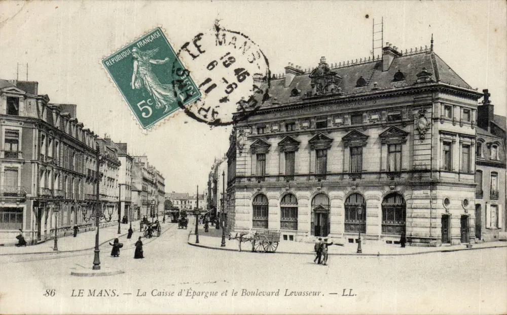 Le Mans — Die Sparkasse und der Boulevard Levasseur — LL. n°86 - Vorderseite