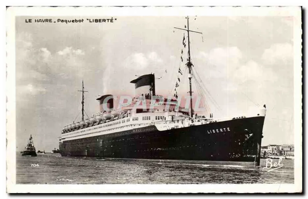 Le Havre — Navio de passageiros "Liberté" — Éditions Bellevues, n°704 - Frente
