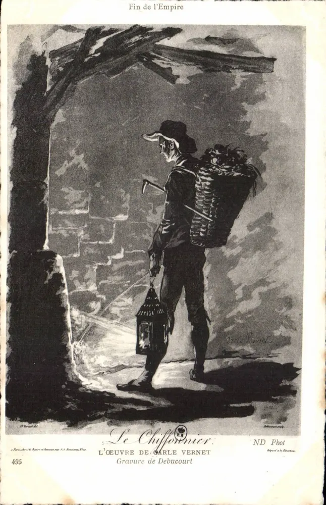 Der Chiffernier — Ende des Imperiums — Kupferstich von Debucourt, Nr. 495 - Vorderseite