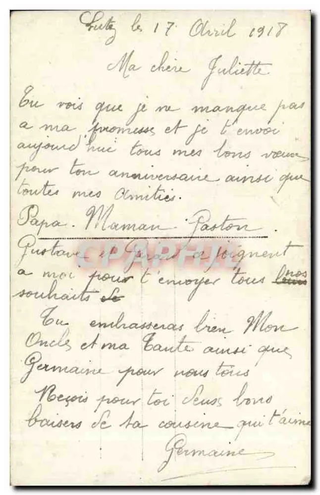 Arranjo de lilás — carta de felicitações — DIX 494 - Verso
