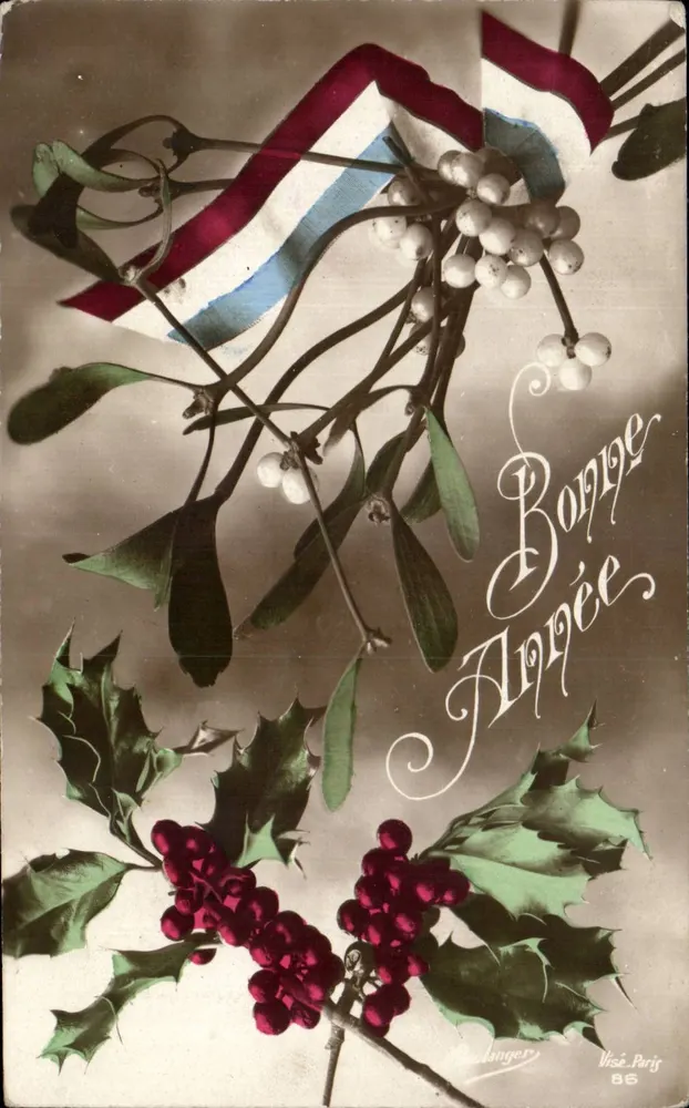 Eberesche und Efeu — Frohe Neujahr — Verlag Vuisé, Paris, Nr. 86 - Vorderseite