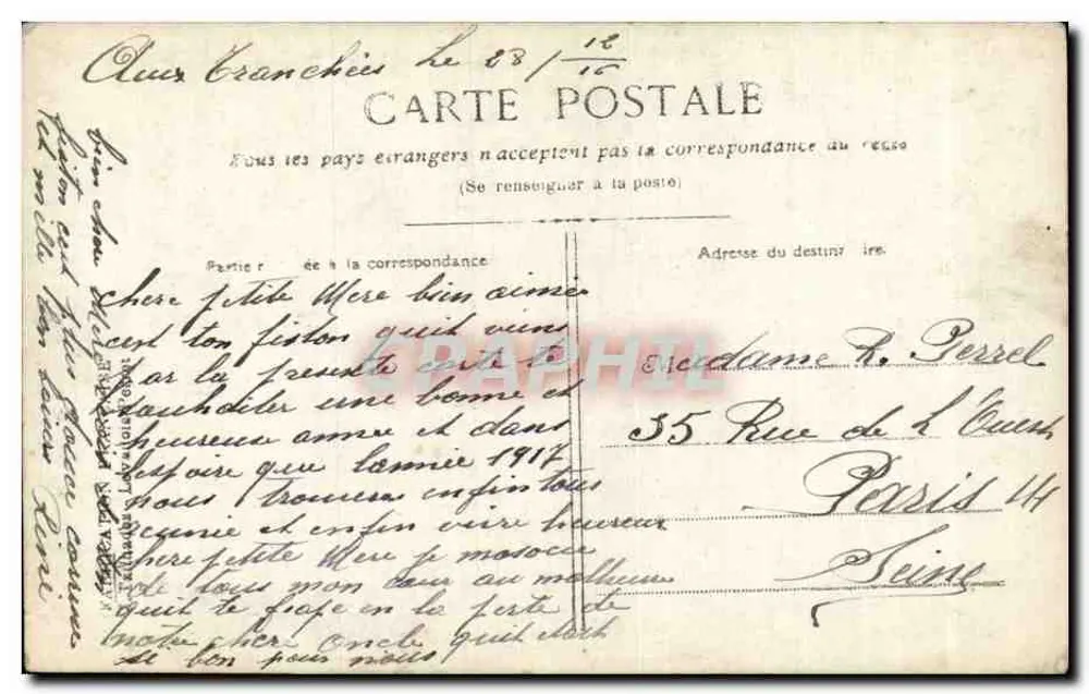Eberesche und Efeu — Frohe Neujahr — Verlag Vuisé, Paris, Nr. 86 - Rückseite