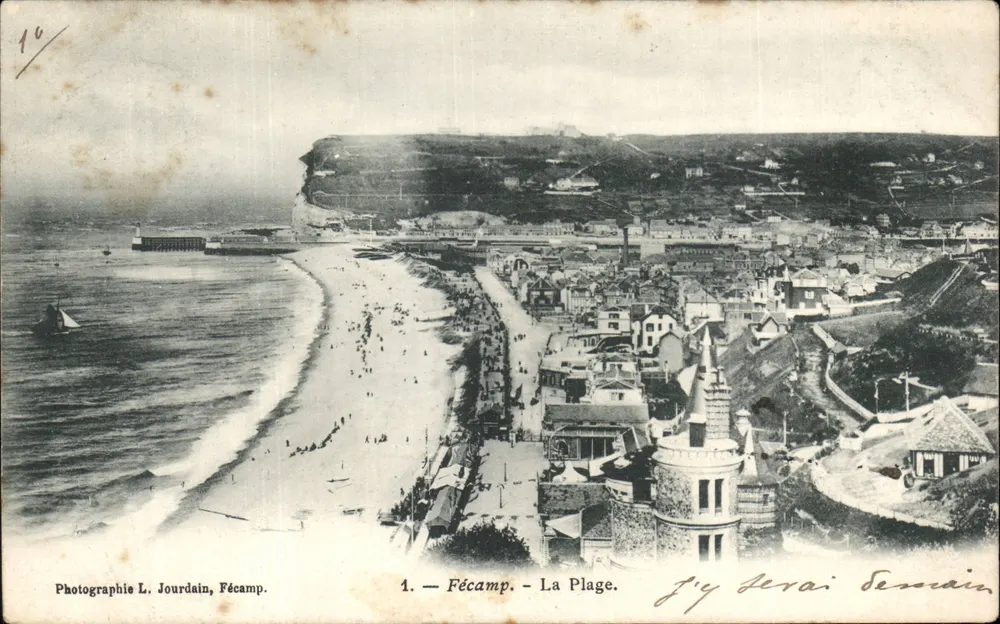 Fécamp — A Praia — Fotografia L. Jourdain, Fécamp - Frente