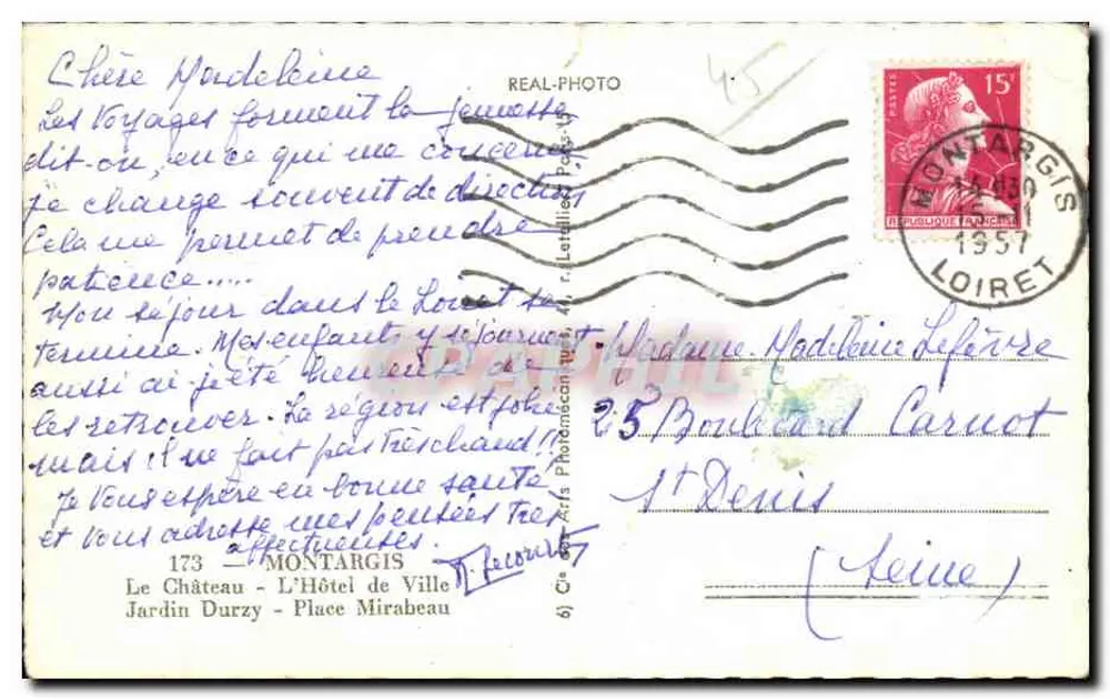Montargis — widok panoramiczny — Cie des Arts Photographiques - Rewers