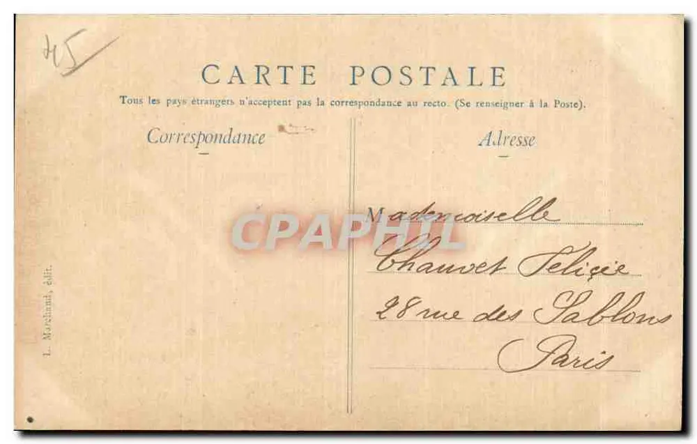 Castelo de Labussière — À noite — A.5. — L. Marchand édit. - Verso