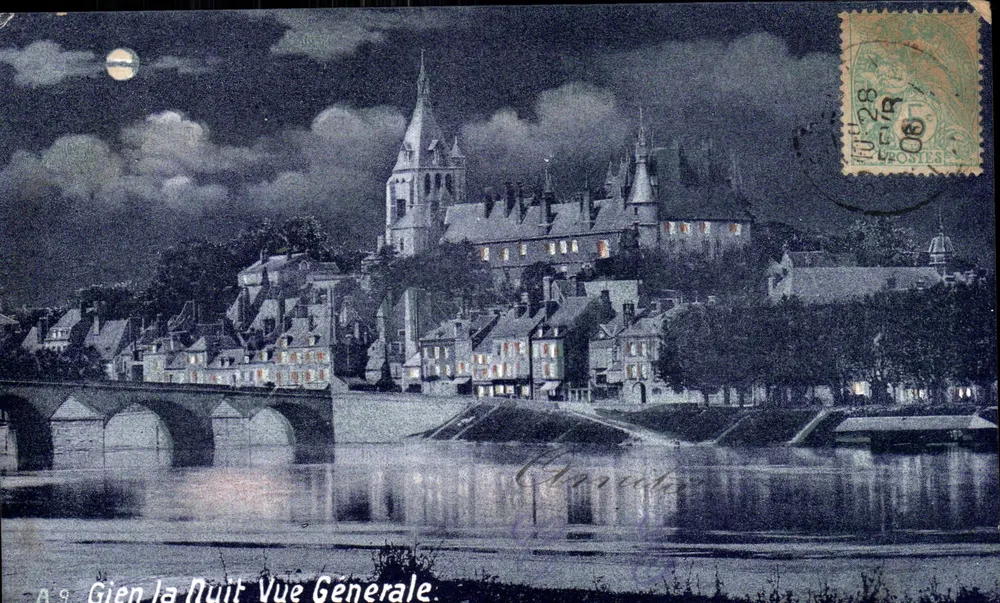 Gien à Noite — Vista Geral — L. Marchand, editor n° A9 - Frente