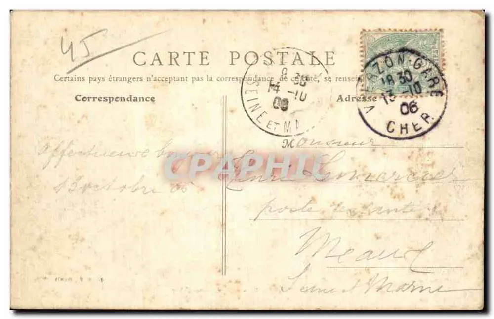 Orléans - Rue Jeanne d'Arc — vista da catedral — B.F., Paris, n°64 - Verso