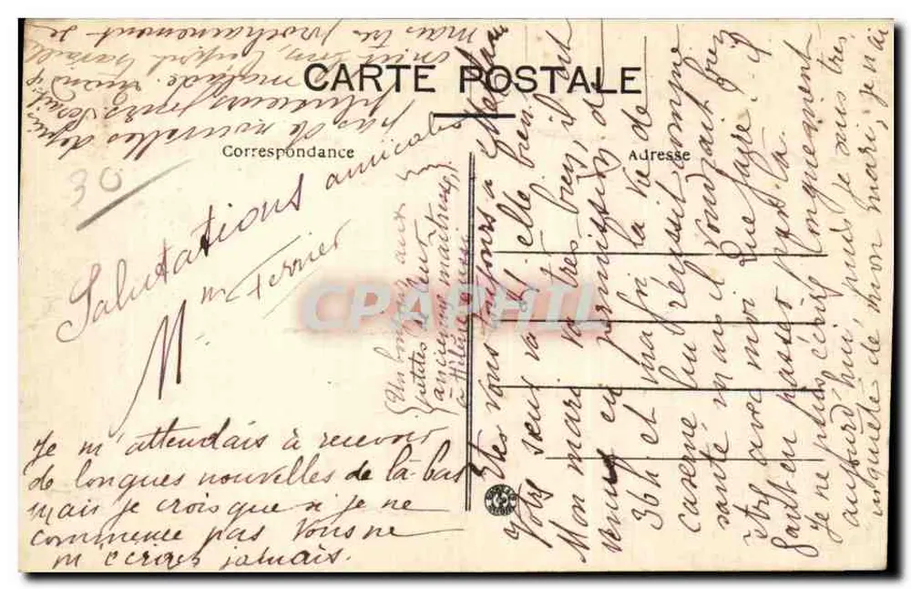 Nîmes — Jardín de la Fontaine — El Cedro - Reverso