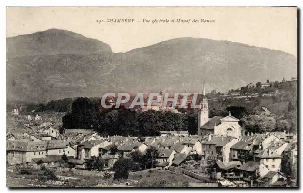 Chambéry — Allgemeiner Blick und Massiv der Bauges — Verlag: Chambéry, Nr. 291 - Vorderseite