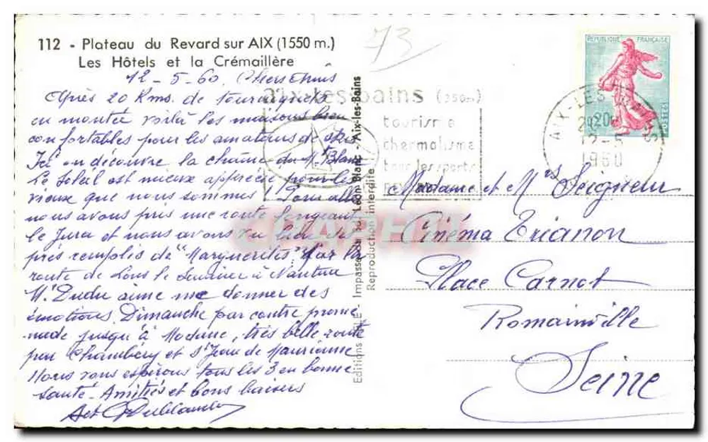 Plateau du Revard — Die Hotels und die Crémalière — Éditions Hélène - Rückseite