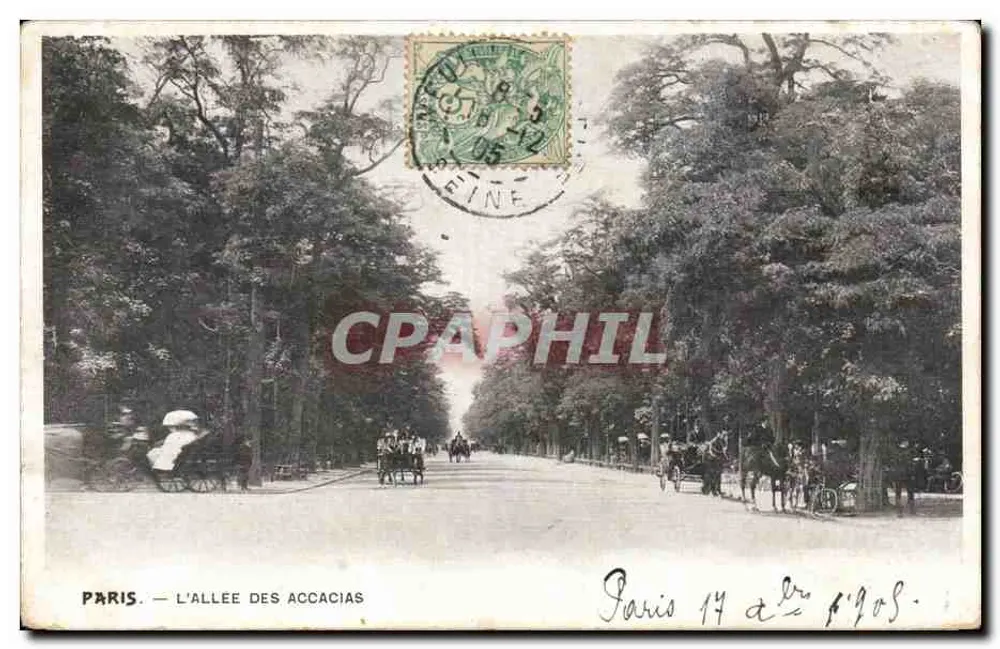 Paris — A Avenida das Acácias — editor não visível - Frente