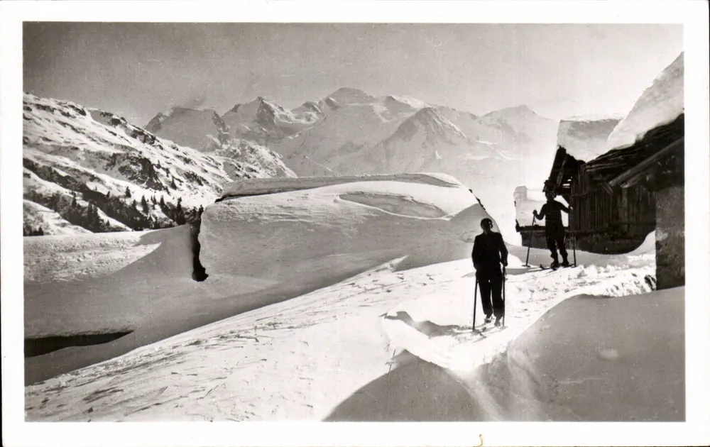 Assy-Passy (Haute-Savoie) — Die Chalets von Ayère im Winter und der Mont-Blanc — G. Artaud, Éditions Gaby - Vorderseite