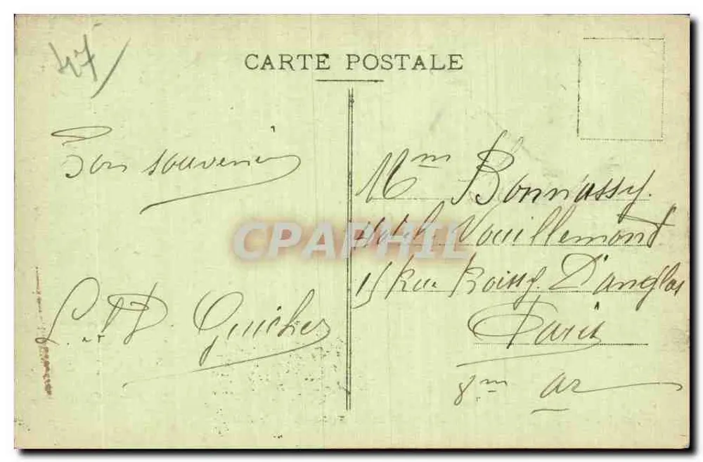 AGEN - O Gravier - Jardins — Ed. Chandirue, lib. pap., Agen, n° 281 - Verso