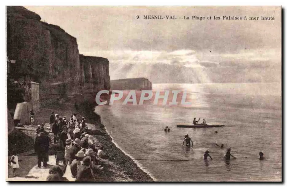 Mesnil-Val - La Plage et les Falaises à mar haute - Recto