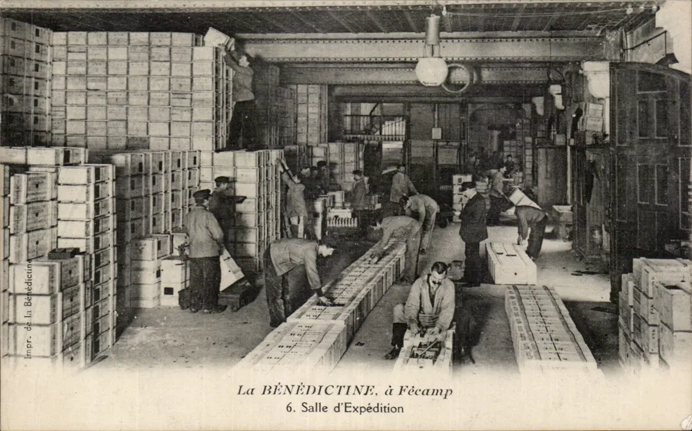La BÉNÉDICTINE, en Fécamp — 6. Sala de expedición — Impr. de la Bénédictine - Anverso