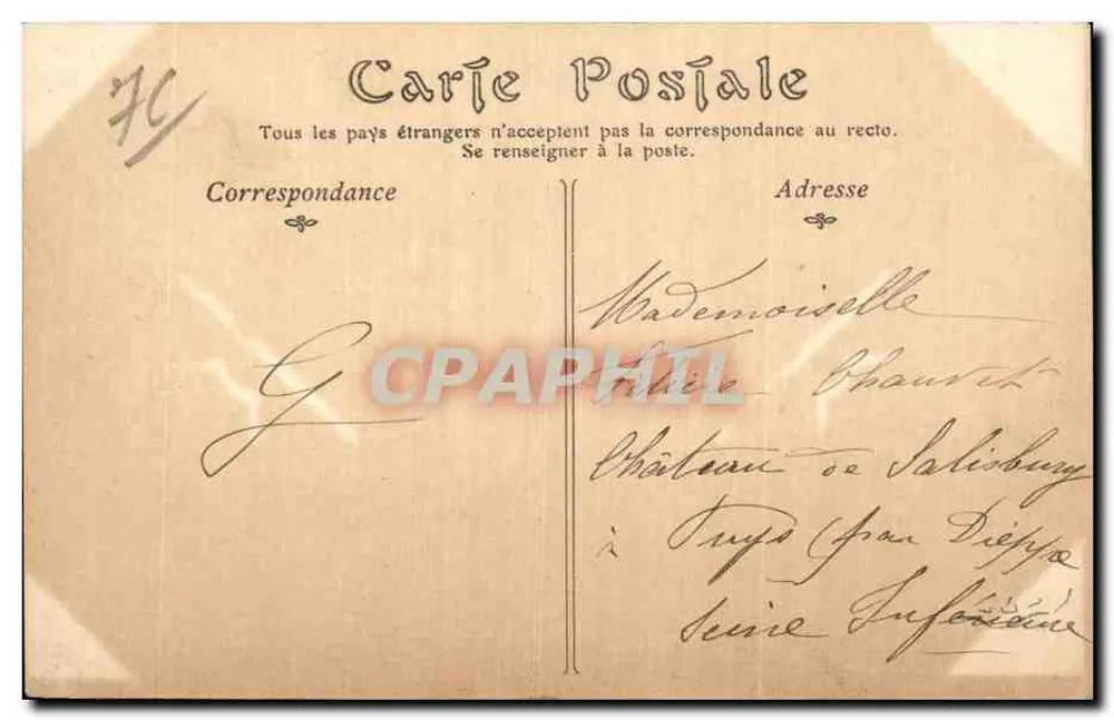 Le Tréport — A Praia com maré alta — ND Phot - Verso