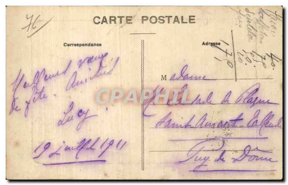 Dieppe - O Velho Castelo - Os Mâchicoulis — A. B., Successour, n° 96 - Verso